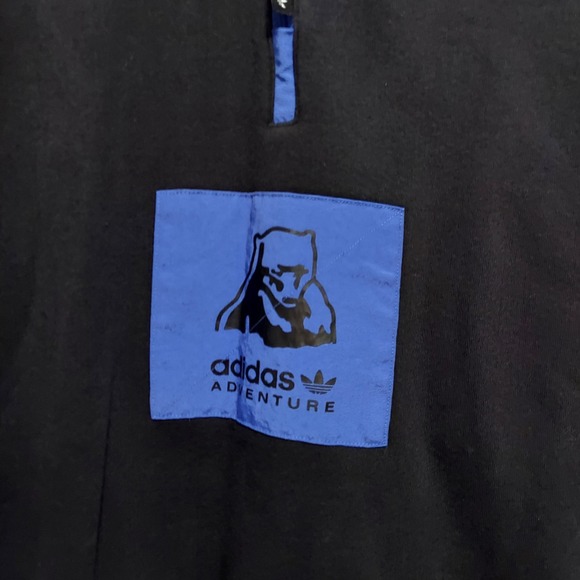 ADIDAS ORIGINALS Adventure Hoodie Polar bear Sweatshirt Black/Blue Men's M‎ - Picture 3 of 7